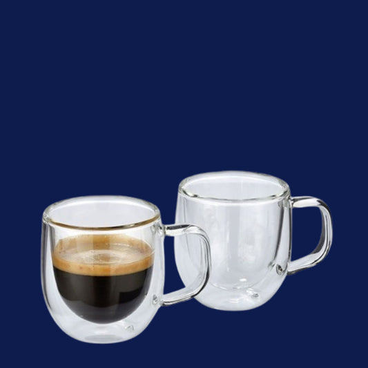 cilio - Double-walled coffee glasses VERONA , espresso with hand - set of 2